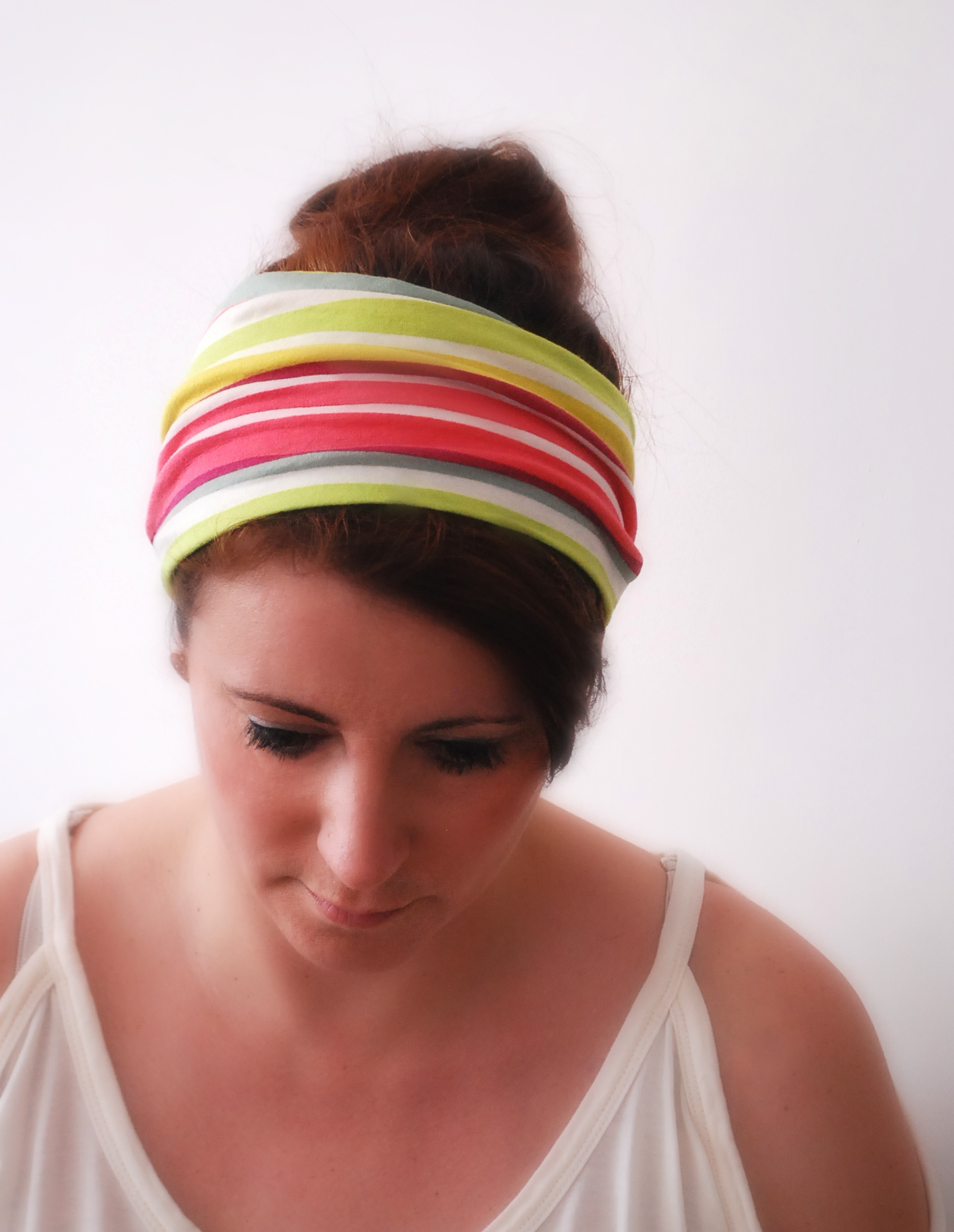 Multi-colored Striped Wide Stretchy Headband Striped Hair Band on Luulla