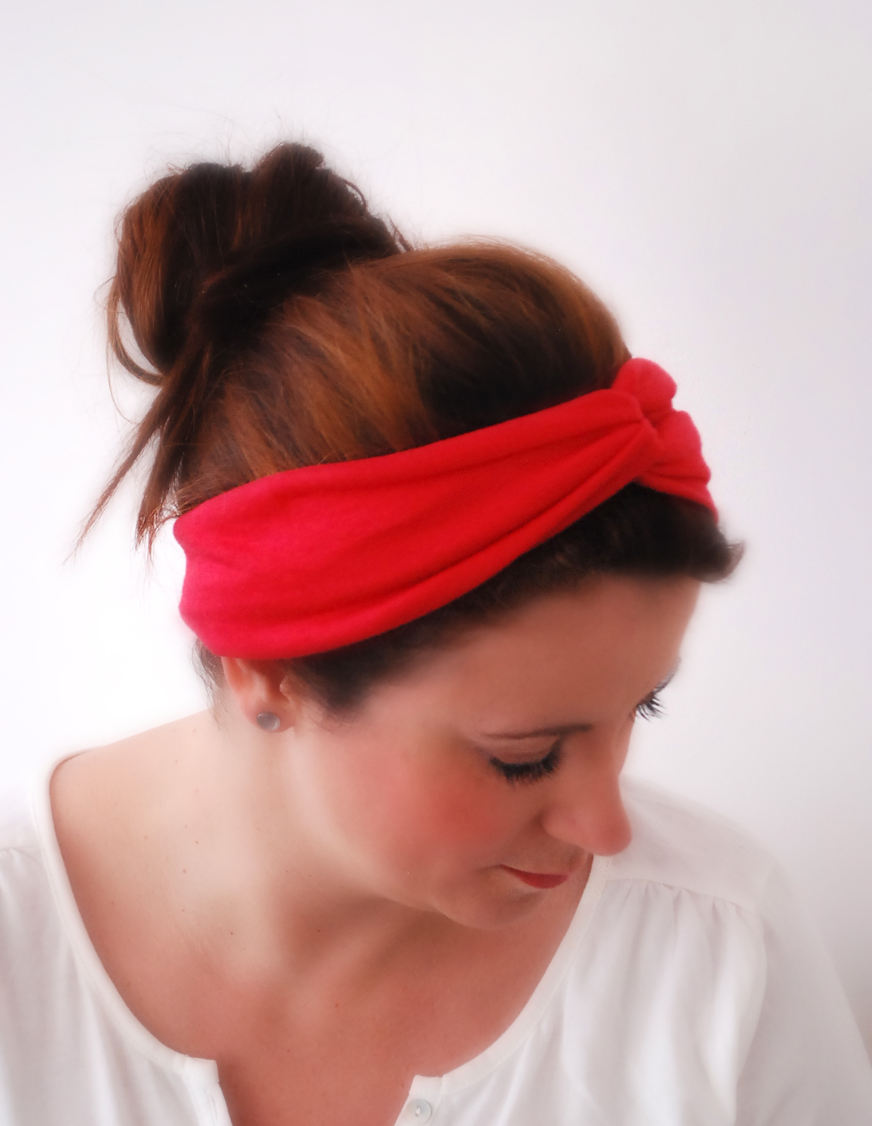 Red Twisted Headband Jersey Turband Hair Wrap Stretch Hair Band Headwrap Urban Turban Gym
