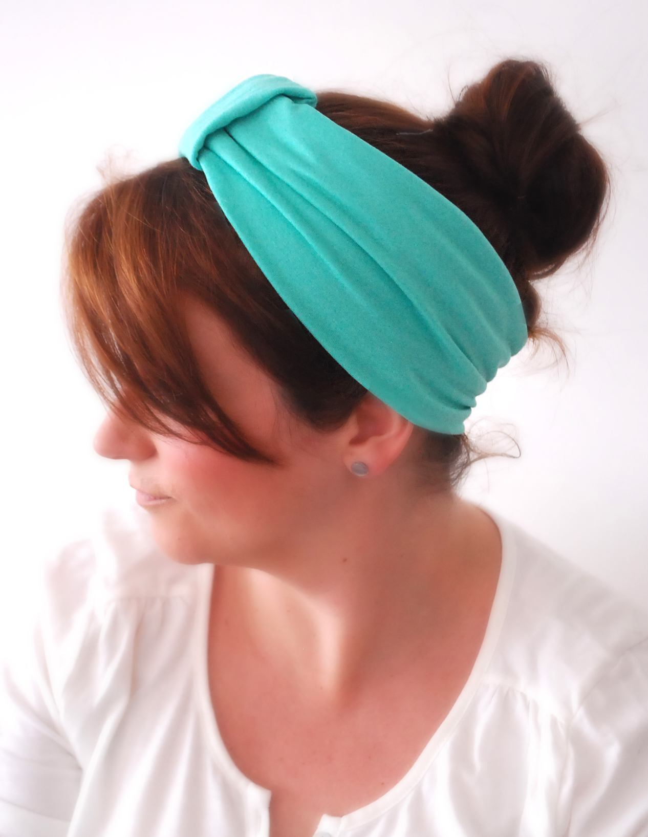 Caribbean Green Wide Stretchy Sparrow Headband Comfortable Turquoise Gym Headband